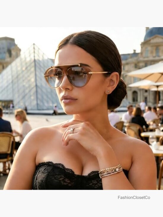 Retro Aviator Oversized Vintage Metal Sunglasses UV400